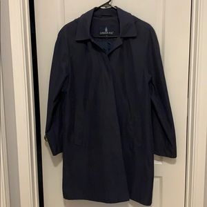 London Fog lined rain coat with removable hood.